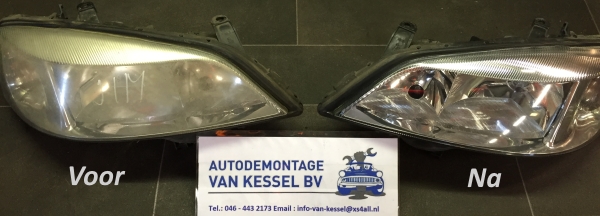 Autodemontage van Kessel Koplamp polijsten